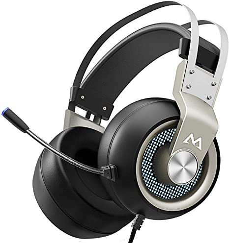 Mpow EG3 Pro - Over-Ear Gaming Headset, 3D Surround Sound,Noise Cancelling Mic&Soft Memory Earmuff