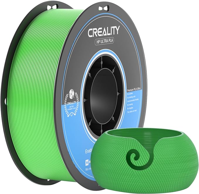 Creality PLA Filament 1.75mm Green, 1.75 PLA 3D Printer Filament, Less Bubbles No Odor, High Toughness Print PLA Filament BASF for Most FDM 3D Printer, Dimensional Accuracy  /- 0.03 mm, 1KG Spool