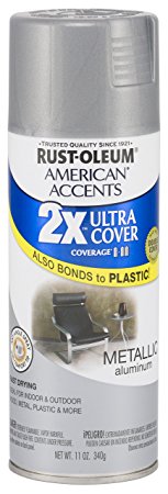 Rust Oleum 280710 American Accents Ultra Cover 2X Spray Paint, Aluminum, 11-Ounce