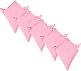 5-Pack Set Men's Solid Color Pocket Square Handkerchief - Diff Colors