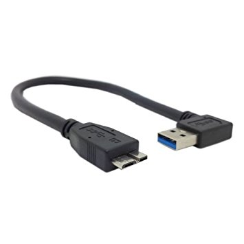 Smays Right Angle USB 3.0 Male to Micro-b Cable for Hard Disk SSD and Phones (1 Foot = 30 Centimeters)
