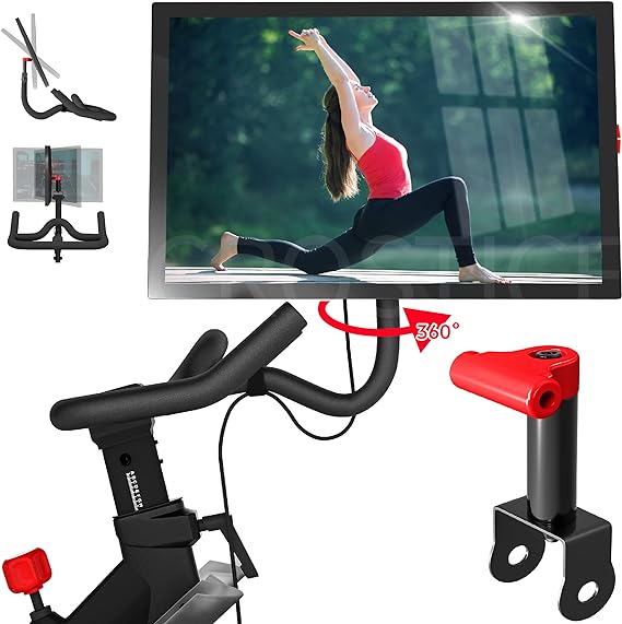 Swivel Arm Compatible with Peloton Bike,(Upgraded Modles) Pivot for Off-Bike Workout, 360° Movement Monitor Adjuster Accessories, Black or Red Swivel Mount