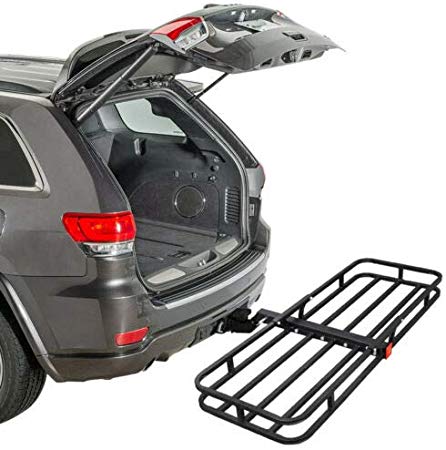 ZENY Universal 53" Hitch Cargo Carrier Compact Mount Steel Luggage Rack Basket 2’’ Receiver Hitch Cargo Rack 500 LBS Capacity