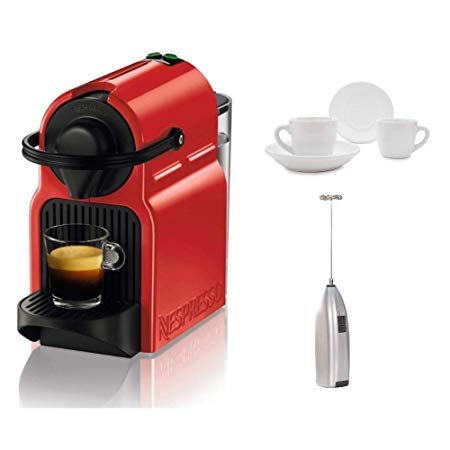 Breville BEC120RED1AUC1 Inissia Espresso Machine, 100, Red Includes Handheld Milk Frother and 2 Espresso Cups