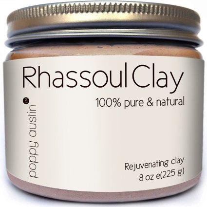 Rhassoul Clay Hair & Facial Mask (Ghassoul) by Poppy Austin® - Voted Best Deep Pore Facial Cleanser, Blackhead Remover & Pore Minimiser 2015 - A 100% Organic All Natural Face Wash & Clay Mask