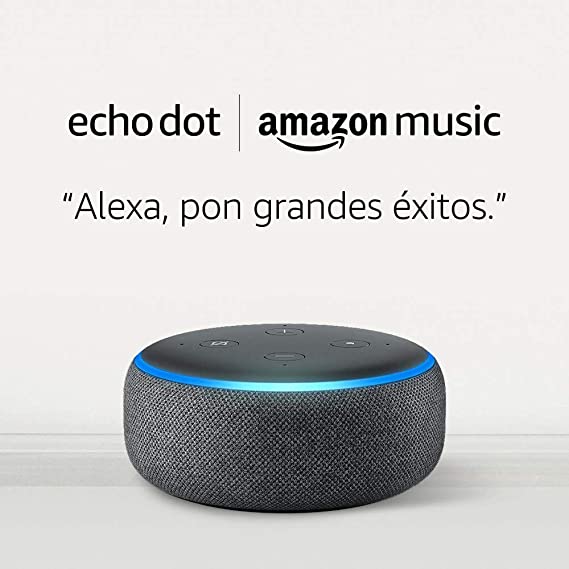 Amazon Echo Dot (3.ª generación) tela de color antracita   Amazon Music Unlimited (6 meses GRATIS con renovación automática)