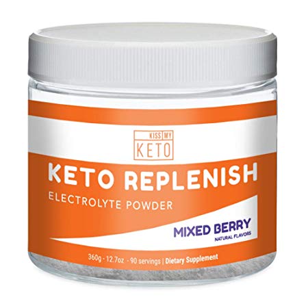 Kiss My Keto Electrolyte Powder - 90 Servings, Mixed Berry Energy Supplement for Ketogenic Diet, Rapid Rehydration, Cramps, Recovery, Fatigue w/Himalayan Pink Salt, Calcium Potassium Magnesium Zinc