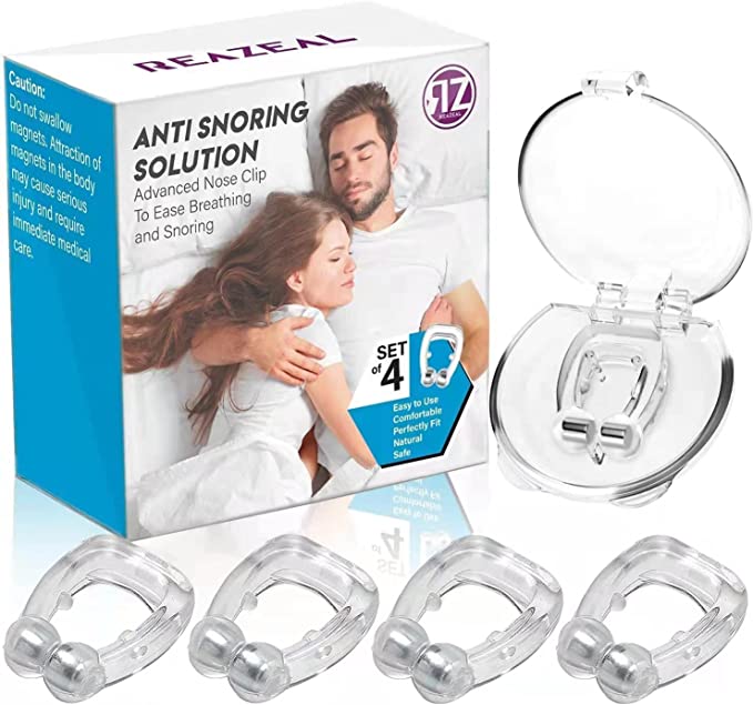 Anti Snoring Devices,Snoring Solution,Silicone Magnetic Anti Snoring Nose Clip,Professional Comfortable Relieve Snore Sleep Sleeping Aid (4 Pack)