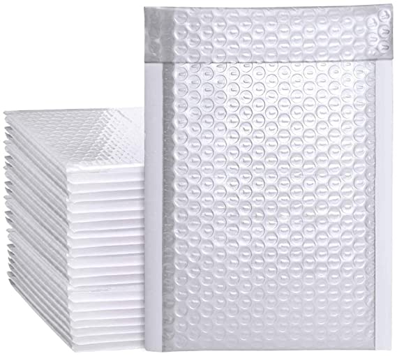 Drenky 9'' X 11'' Poly Bubble Mailers Tamper-Resistant White Padded Envelopes Self-Sealing Bubble Envelopes Waterproof and Opaque Padded Envelopes Shipping Envelopes Plastic Mailing Bags Pack of 20