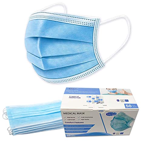 Disposable Blue Face Mask - Box of 50 masks - Made in Vietnam - Four Layers of Protection