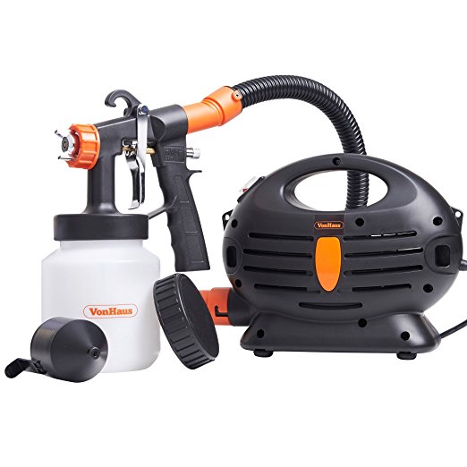 VonHaus 850W Paint Sprayer Corded Electric with Hose | 900ml Paint Container For Painting, Varnishing, Lacquering | Eliminate need for Rollers | High Volume Low Pressure