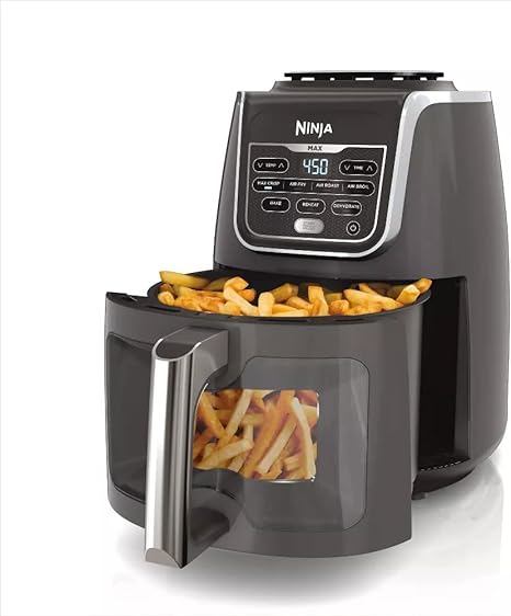 Ninja AF171 EzView Max XL Air Fryer that Cooks, Crisps, Roasts, Broils, Bakes, Reheats & Dehydrates, with 5.5 Quart Capacity, and a EzView Window, Grey