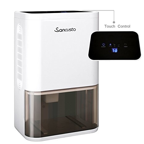 Mini Dehumidifier, Sancusto Compact and Portable Air Dehumidifier Electric Air Purify Reduce Excess Damp, Mould, Moisture for Small Rooms Bathroom, Bedroom, Wardrobe Room, Closet (1800ml)