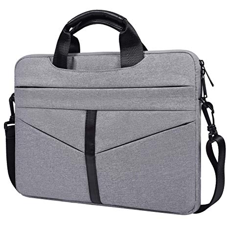 CaseBuy 15.6 Inch Premium Laptop Shoulder Bag, Waterproof Laptop Sleeve Case for HP Spectre X360 15.6/ENVY X360 15.6, Acer Aspire, ASUS VivoBook, Dell Inspiron 15, MSI GL62M, 15.6 Slim Laptop Bag,Grey