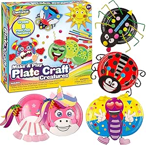 Creative Kids Make & Play Plate Craft Kit - Arts and Crafts Kit for Toddlers Ages 2, 3, 4, 5 Years Party Activity Kits for Toddler 3