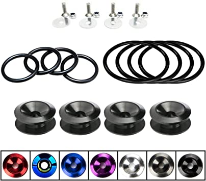 AeroBon JDM Bumper Quick Release Kit with 8 Pieces Replacement O-Ring (4 Regular   4 Big) (Gray)