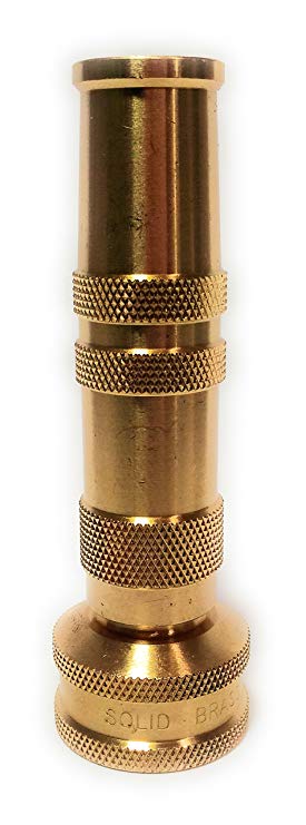 4" Garden Hose Brass Nozzle, High Pressure, Heavy Duty, Lead-Free, Leak-Free, Extra 5 Washers, For Watering Plants, Cleaning, Car Washing and Showering Pets (1 pack)