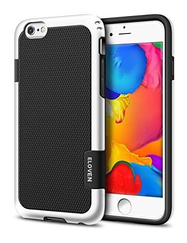 iPhone 6 Plus Case, ELOVEN iPhone 6s Plus Case Hybrid Anti-Scratch Shockproof Bumper Cover Slim Non-slip Grip Full-Body Protective Case Shell for Apple iPhone 6/6s Plus 5.5 Inch - Black