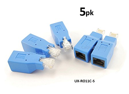 CablesOnline, 5-PACK Cisco Console Rollover Adapter for RJ45 Ethernet Network Cables, UX-RO11C-5
