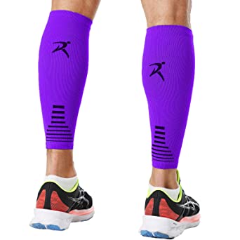 Title Calf Compression Sleeves Men Women Shin Splints Running (Pair Purple) (S)