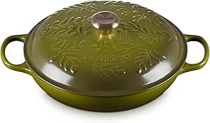 Le Creuset Olive Branch Collection Cast Iron Signature Round Braiser, 3.5 Qt., Olive