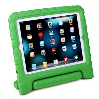 HDE Shock Proof iPad Case for Kids Bumper Cover Handle Stand for Apple iPad 2 iPad 3 iPad 4 (Green)