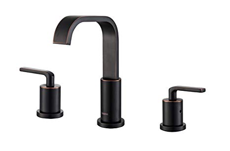 SIIKEYE Two Widespread Handle Lead-free Bathroom Lavatory Sink Faucet with Supply Hose