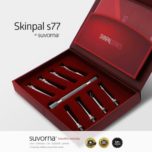 Suvorna Professional Blackhead, Acne & Pimple Cleaner / Remover & Comedone Extractor Skin Care Tool Kit (8 Pieces) 1201