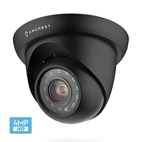 Amcrest UltraHD 4MP Outdoor HDCVI Analog Camera Dome Security Camera IP67 Weatherproof, 98ft IR Night Vision, 100° Wide Angle, Home Security, Black (AMC4MDM28P-B)