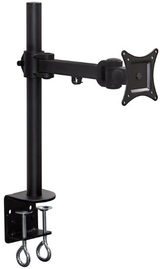 Mount-It MI-750 Single Screen LCD Computer Monitor Desk Mount Stand Arm for 19 20 22 23 24 37 30 Inch Monitors VESA 75 and 100 Compatible Full Motion Tilt Swivel Rotate 22 lbs Capacity Black