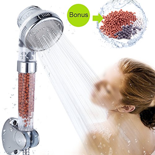Ionic Shower Head, AUSTOR Ionic Filter Handheld Shower Head, 3-Way Spray hand shower with Extra 3 Pack Replacement Ion Mineral Balls