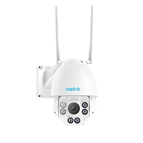 Reolink Wifi Camera 5 Megapixels Super HD 3072x1728 PTZ High Speed Dome 190ft Night Vision Motion Alert Outdoor Waterproof Built-in 32GB SD Card RLC-423WS