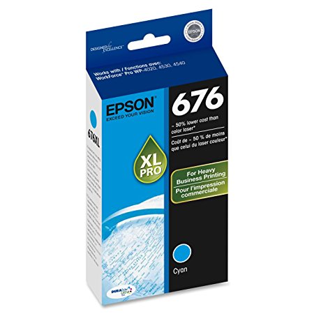 Epson T676XL220 DURABrite Ultra 676 Inkjet Cartridge -Cyan