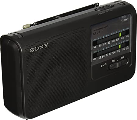 Sony ICF38 Portable AM/FM Radio (Black)