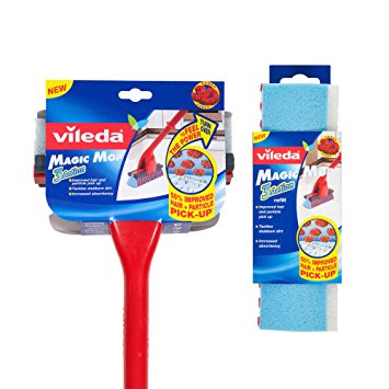 Vileda Magic Mop 3Action with Extra Refill, Red