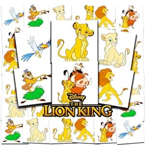 Disney Lion King Tattoos Party Favors Bundle ~ 72 Perforated Individual 2" x 2" Lion King Temporary Tattoos for Kids Boys Girls (Lion King Party Supplies)