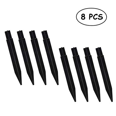 Evosummer 8 PCS X 8.25" Plastic Ground Spikes, Candy Cane Pathway Lights & Solar Torch Lights Replacement ABS Plastic Ground Spikes Stake for Christmas Pathway Markers (8 PCS Plastic Spikes)