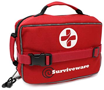 Surviveware Large First Aid Kit for Extended Camping Trips, Cars, Boats, Trucks, Office, Home and Family Use with Bonus Mini Kit