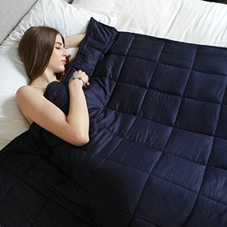 Weighted Blanket by Weighted Idea for Children - Great for Anxiety, Autism, and Sensory Processing Disorder - Navy Blue (41''x60'', 7 lbs)