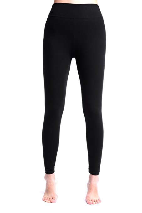 Glamore Women Slim Black Yoga Pants Cotton Leggings Opaque Tights