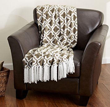 Keller Collection Ultra Velvet Plush Super Soft Blanket. Lightweight Throw Blanket in Beautiful Printed Patterns Featuring a Decorative Fringe. By Home Fashion Designs. (Prairie)