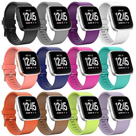 Sunnywoo for Fitbit Versa Bands, Replacement Fitbit Versa Bands Silicone Dust Resistant Fitbit Versa Accessories Quick Release Pin Sport Band Fitbit Versa Smartwatch