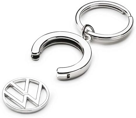 Volkswagen 000087010BT Key Ring Deposit Chip, Shopping Trolley Token, Keyring Pendant with VW Logo, Silver
