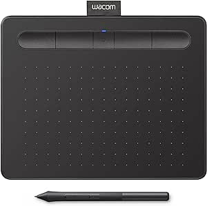 Wacom Intuos Small Bluetooth Graphics Drawing Tablet, Portable for Teachers, Students and Creators, 4 Customizable ExpressKeys, Compatible with Chromebook Mac OS Android and Windows - Black