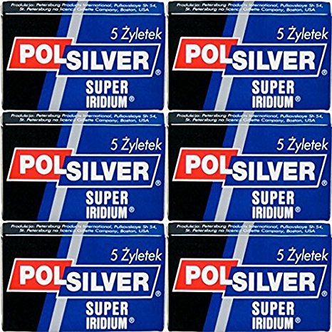 30 Polsilver Super Iridium Double Edge Razor Blades - DELIVERY IN 6 TO 16 DAYS