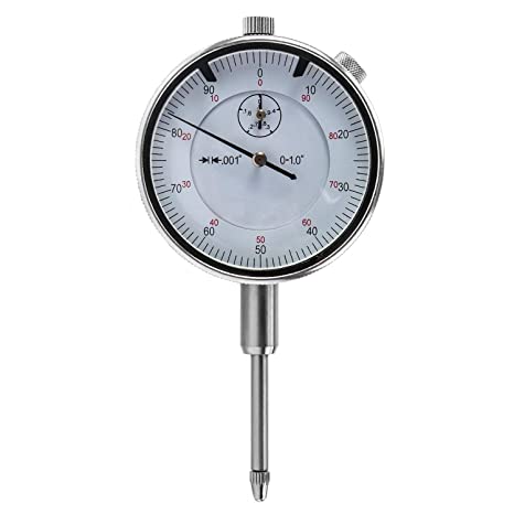 QWORK Dial Indicator, 0-1" Measurement Gauge Stainless Steel and 0.001" Precision, with Locking Screw