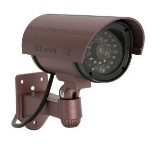 Outdoor Fake , Dummy Security Camera with Blinking Light Camera (Purple)