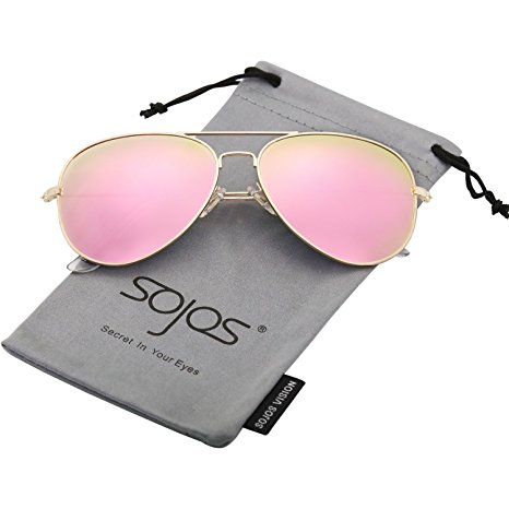 SojoS Classic Aviator Polarized Sunglasses Mirrored UV400 Lens SJ1054