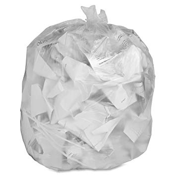Genuine Joe GJO01011 Low-Density Trash Can Liner, 16 Gallon Capacity, 31" Length x 24" Width x 0.60 mil Thickness, Clear (Box of 500)
