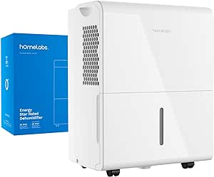 hOmeLabs 1,500 Sq. Ft Energy Star WiFi-Enabled Dehumidifier, Small to Medium Size Rooms - Home, Bedroom, Bathroom - Powerful Moisture Removal - 22 Pint (Previously 30 Pint) HME031001N